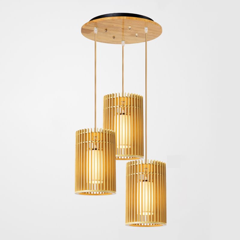 Modern Creative Creative Creative Light Legno Cilindrico lampada sospesa per gli spazi interni
