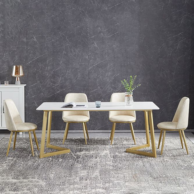 Glossy White Dining Table Set 1/4/5/7 Pieces Glam Dinette Set for Dining Room