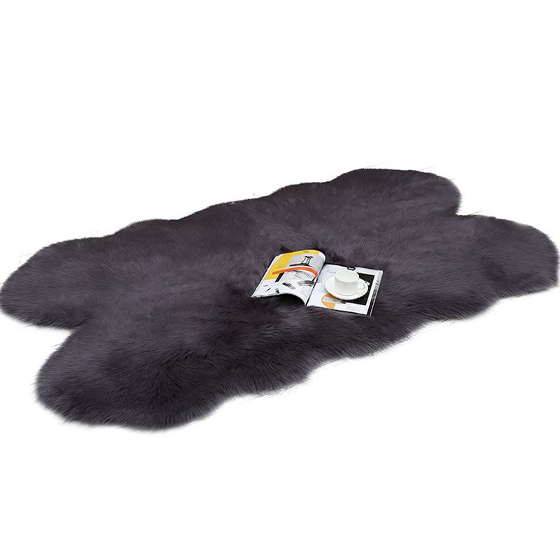 Casual Living Room Rug Multi Color Solid Color Indoor Rug Fluffy Non-Slip Backing Easy Care Area Carpet