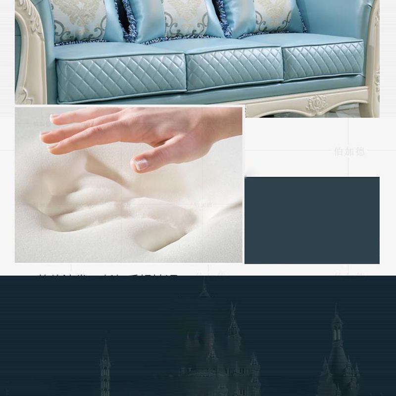 37" High Sofa Rolled Arm Sofa with Tufted Split-Back for Living Room