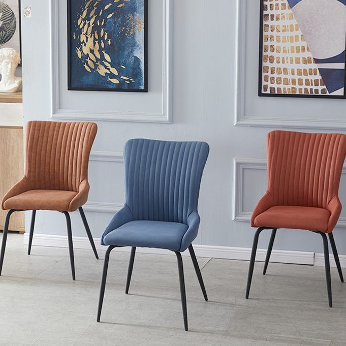 Silla lateral de cuero moderna para sala de estar Parsons Silla de comedor con acabado mate