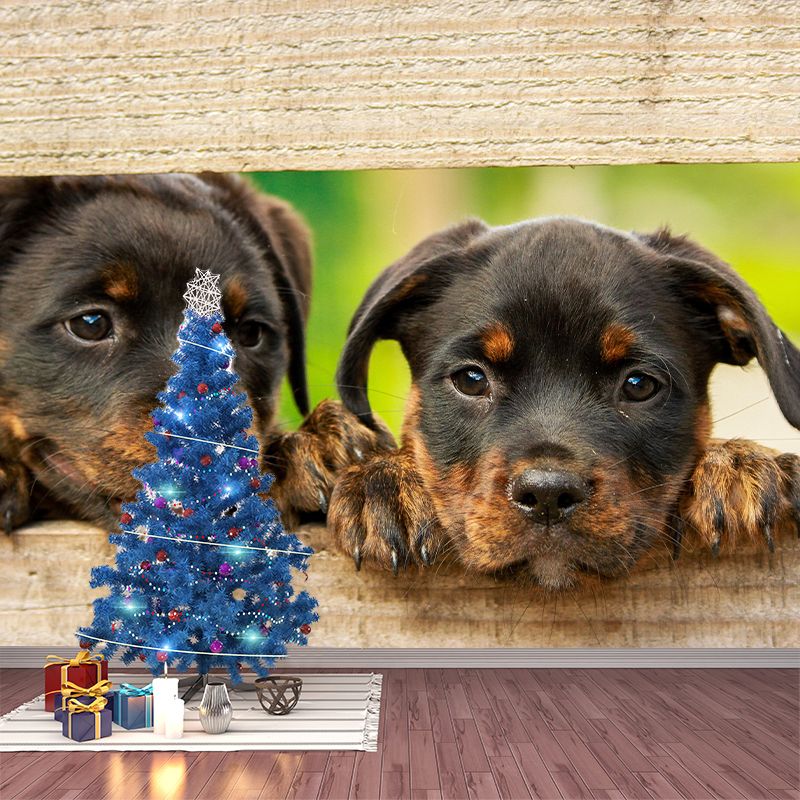 Horizontal Photography Rottweiler Mural Stain Resistant Wall Art for Living Room