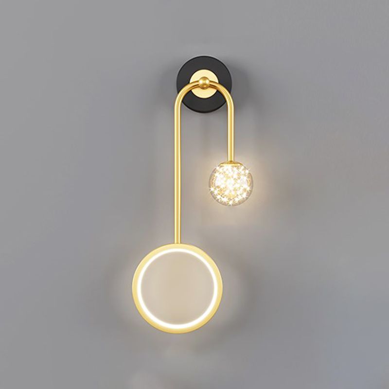 Glass Spherical Shape Wall Lights Modern Style 2 Light Wall Mount Fixture for Bedroom