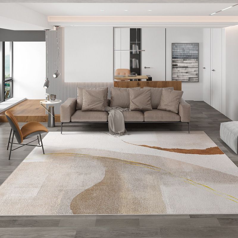 Minimalist Carpet Abstract Pattern Indoor Rug Polyester Stain Resistant Area Rug for Living Room