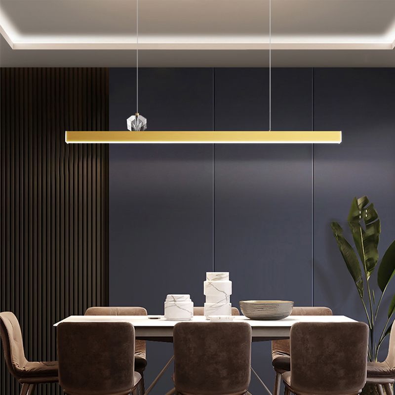 Zeitgenössischer Stil linearer Form Island Light Metal 1 Light Island Lighting