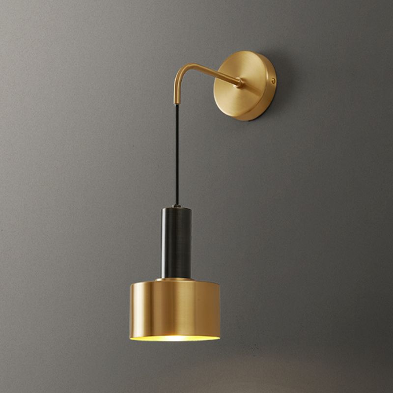 1 Light Cylinder Wall Sconce Modern Style Metal Sconces for Bedroom