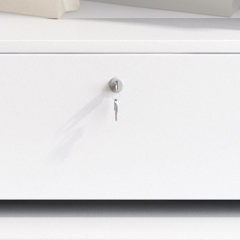 White Engineered Wood Wardrobe Armoire Modern Sliding Door Wardrobe