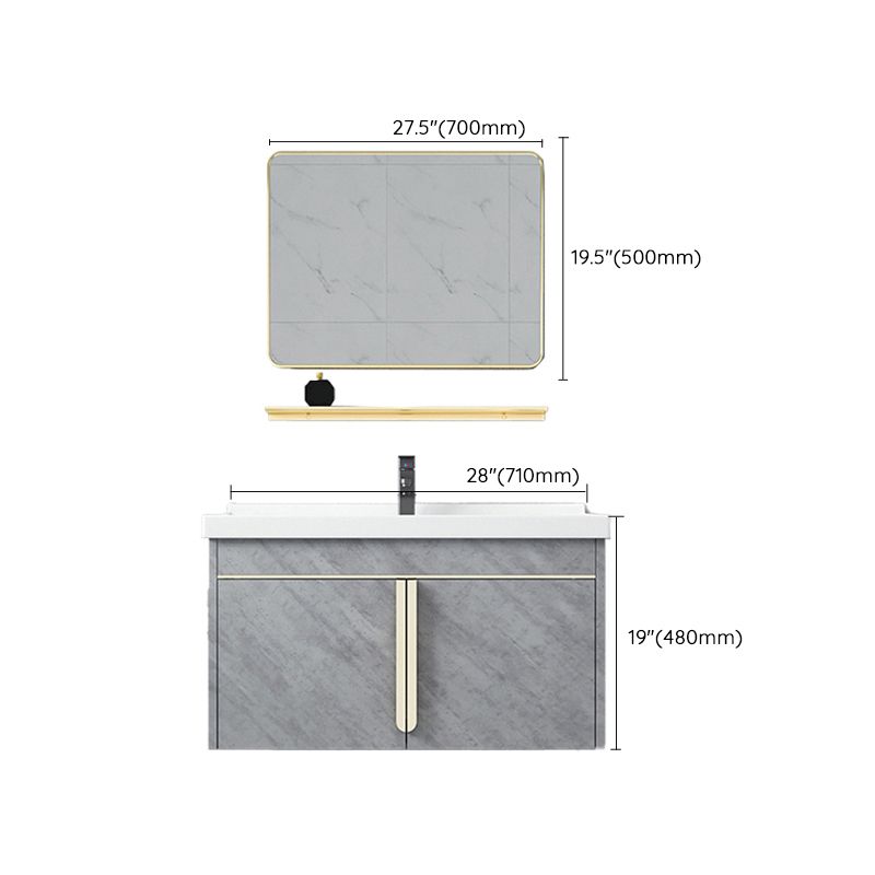Contemporary Sink Vanity Mirror Cabinet Wall Mount Vanity Cabinet with Storage Shelving