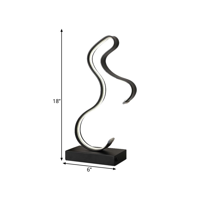 Table de forme à cheval noir / or éclairage à la carte de métal LED moderne Éclairage avec piédestal rectangle