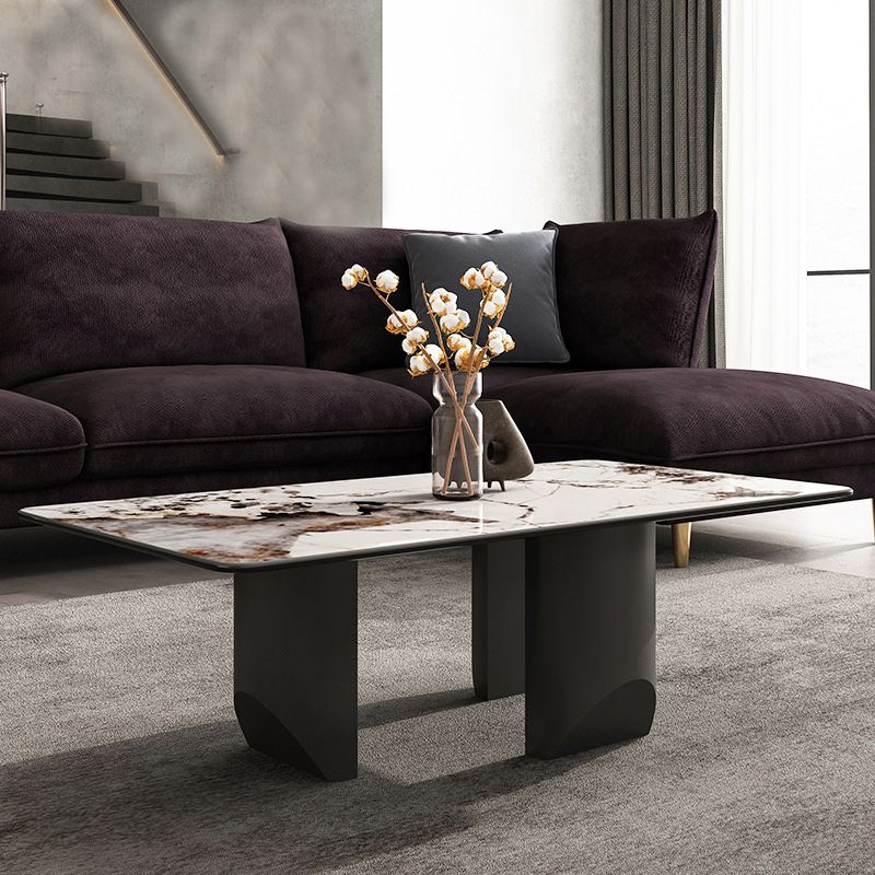 Contemporary Slate Rectangle Coffee Table Standard Single Coffee Table