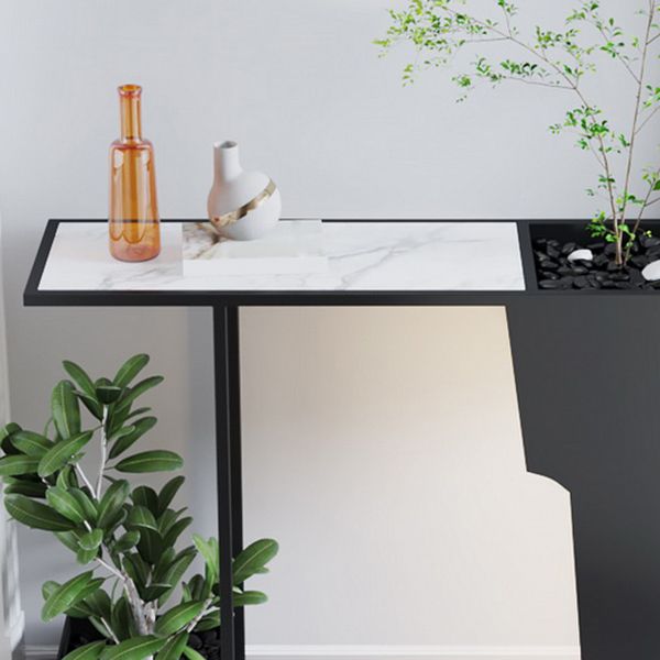Contemporary Rectangle Console Table Black Console Sofa Table for Hall