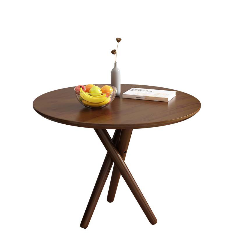 Side Table Solid Wood 3 Legs Round Nordic Living Room End Table