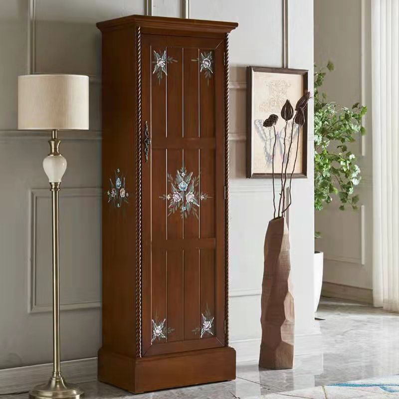 Coastal Storage Cabinet with Hinged Door Wood Matte Finish Cabinet