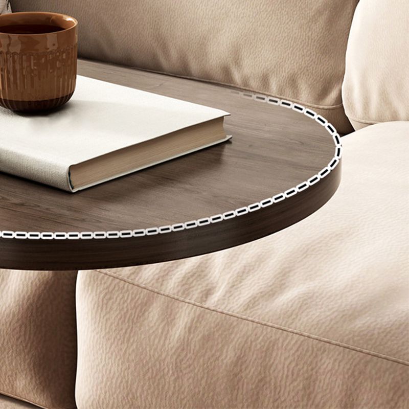 23.6" Tall C-shape End Table Wooden Accent Side Table for Living Room