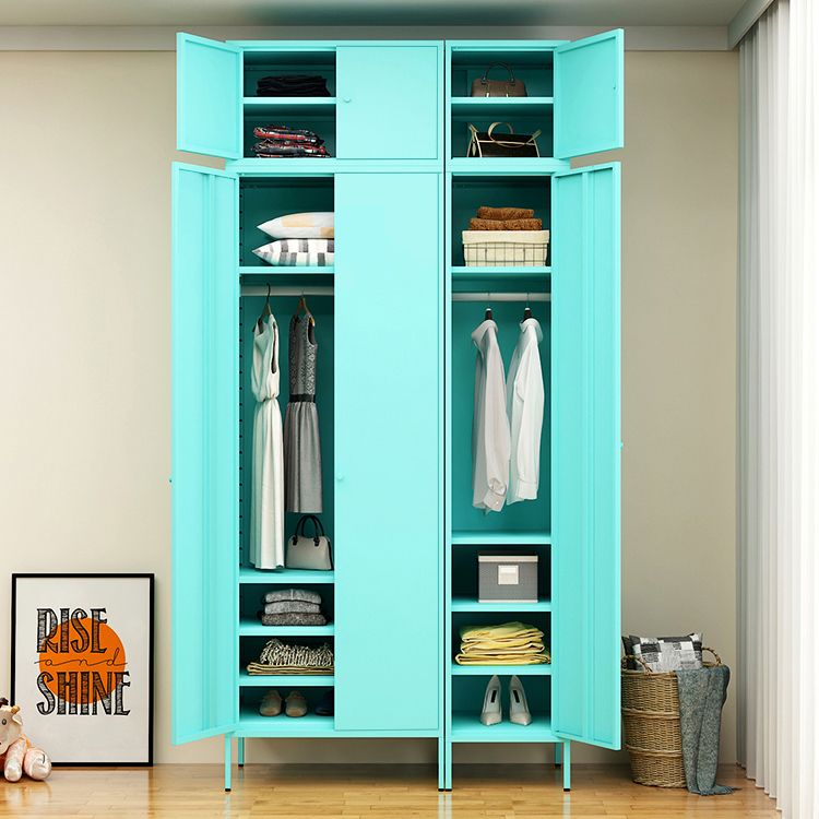 Modern Metal Storage Cabinet for Bedroom Matte Finish Cabinet with Hinged Door