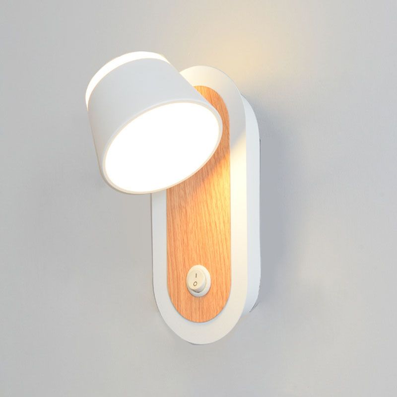 Moderne 1 leichte LED -Wandleuchten Metall Drehwandmontiertes Licht für Bett