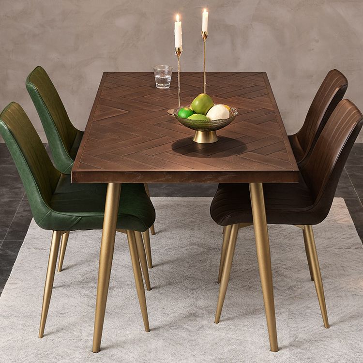 Rectangle Dining Side Table Traditional Luxury Solid Wood Dinner Table with 4 Legs