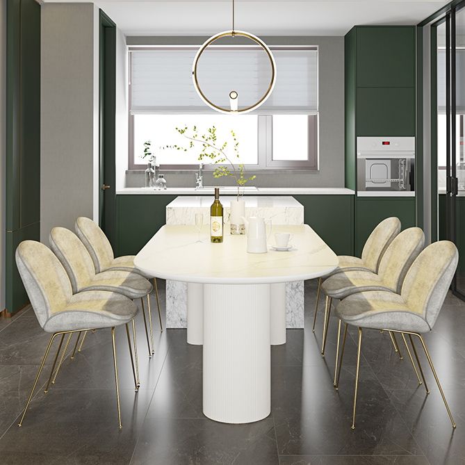 Free Form Stone Top Dining Table Modern Tripod Dining Table for Restaurant