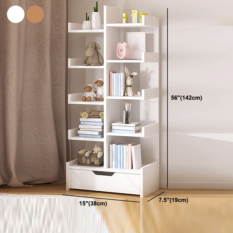 Scandinavian Manufactured Wood Etagere Bookshelf Vertical Open Bookcase for Home