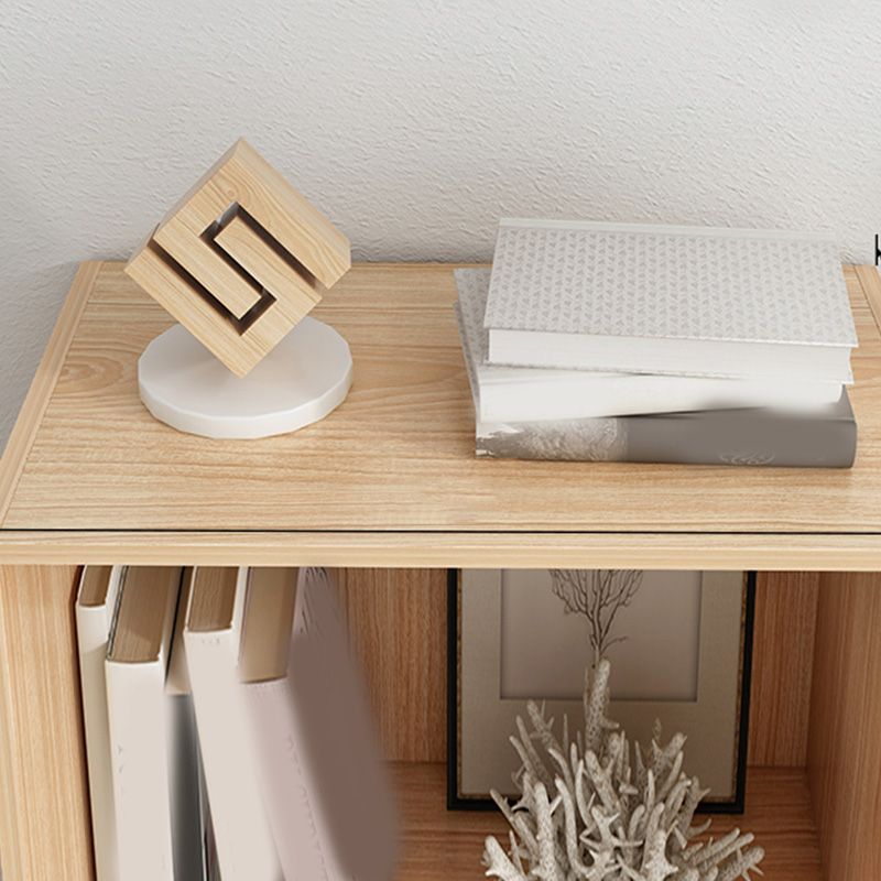 Wooden Accent Cabinet Grooves Handle Design Storage Cabinet with Drawer