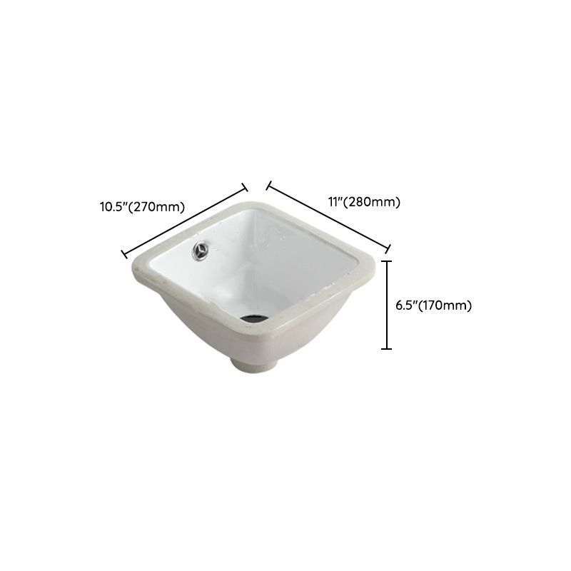 Traditional Undermount Bathroom Sink Round Porcelain Shut-Off Valve Included Basin Sink