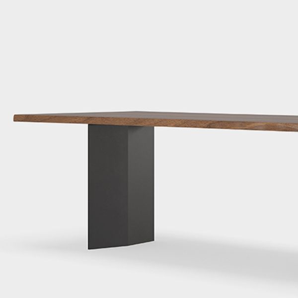 Brown Solid Wood Top Dining Table Rectangle Kitchen Dinette Table
