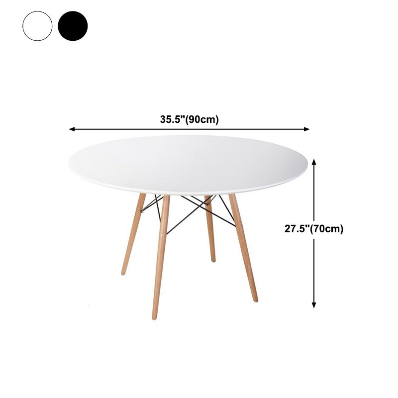 Wood Contemporary Round Dining Table Manufactured Wood Top Table for Dining Room