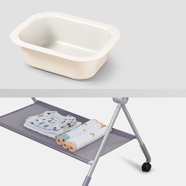 Modern Metal Baby Changing Table Folding Changing Table with Safety Rails