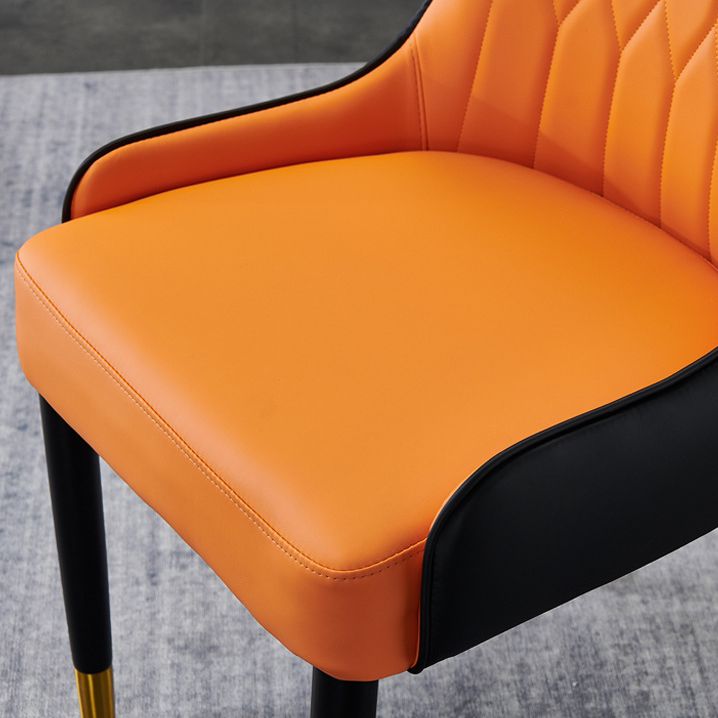 Glam Style Wood Chair Faux Leather Parsons Side Chair for Dining Room 20.8"x21.6"x35.4"