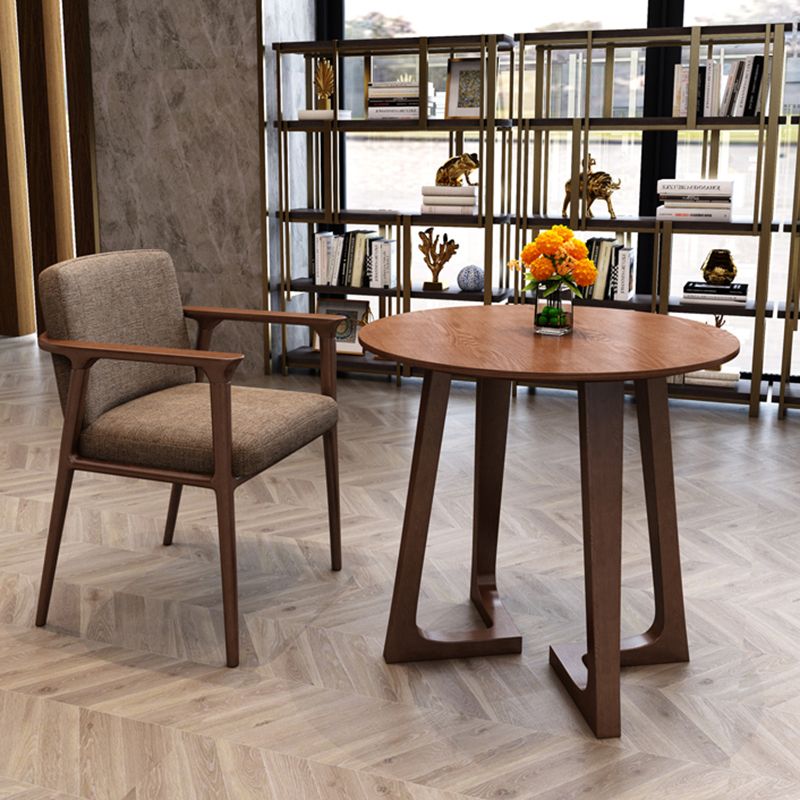 Modern Pine Solid Wood Dining Table Double Pedestal Dining Table for Dining Room