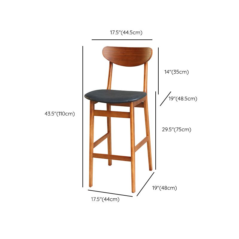 Contemporary Wood Stool Backrest Counter Stool Furniture for Restaurant