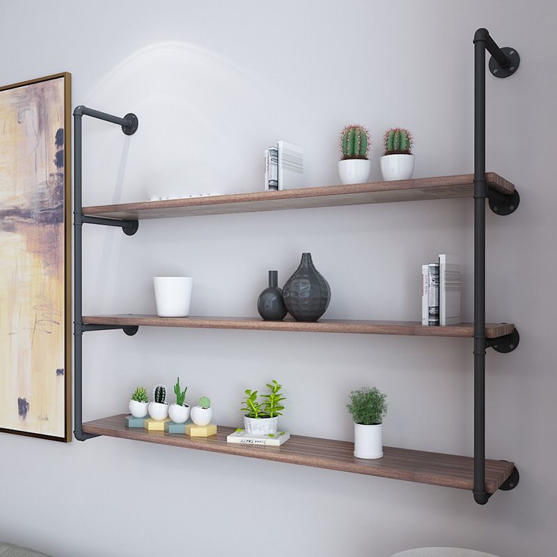 7.87"W Bookshelf Industrial Style Wall Mounted Solid Wood Bookcase for Home Office
