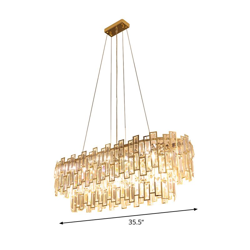10 koppen rechthoekig kristal plafondlamp goud eetkamer kroonluchter hanglampje