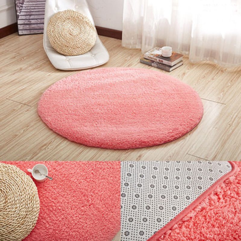 Casual Bedroom Rug Multi Colored Plain Area Carpet Synthetics Pet Friendly Anti-Slip Backing Easy Care Rug