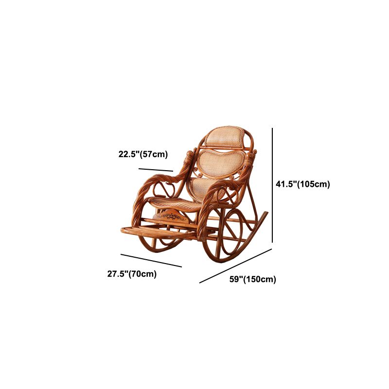 Traditional Spindle Rocking Accent Chair Tobacco Finish Rocker Chair Reclining