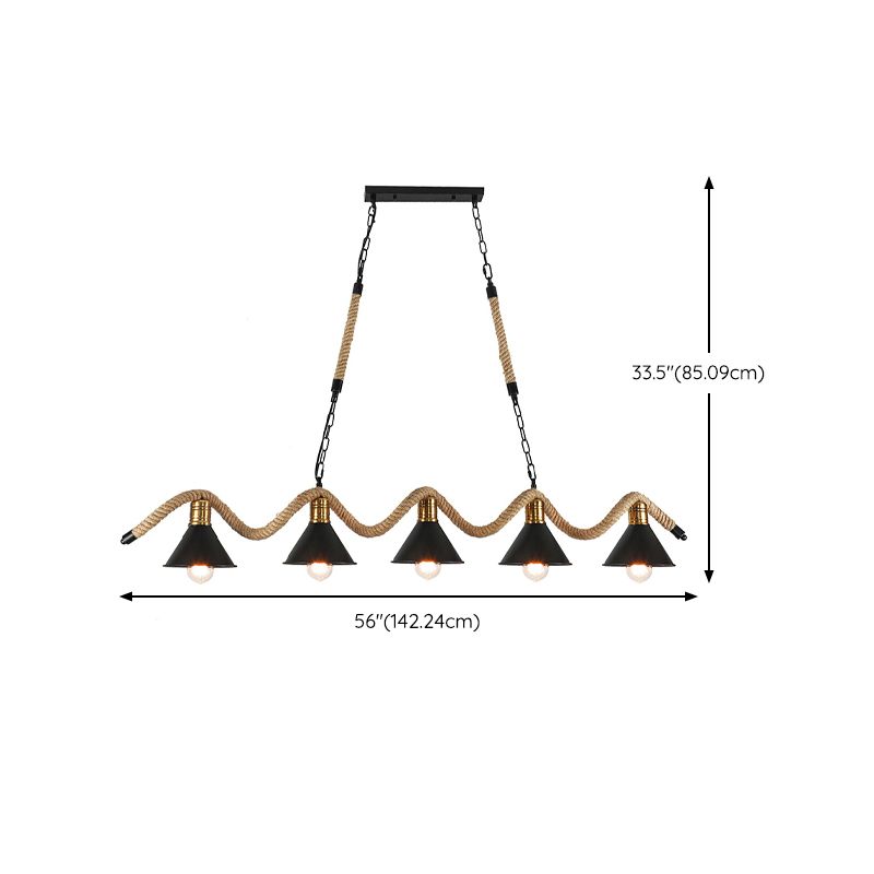 Industrial Island Light Metallic Hanging Lighting Fixture for Dining Room