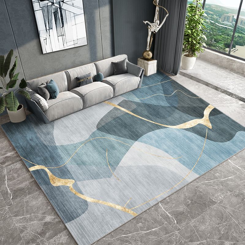 Luxury Carpet Funky Contrast Panel Area Rug Washable Polyester Stain Resistant Carpet for Home Decor