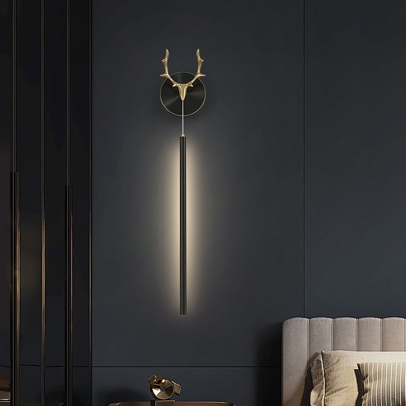 Modern Metal Wall Sconce LED Geometric Shape Wall Light with Acrylic Shade for Bedroom