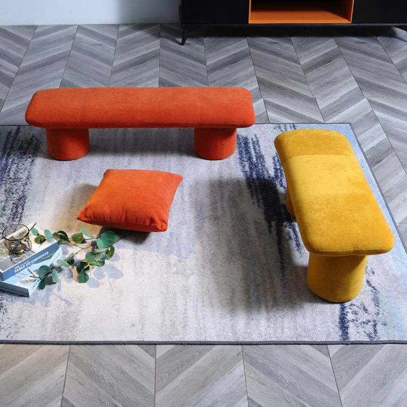 Modern Velvet Boucle Pouf Plain Rectangle Water Resistant Sherpa Pouf