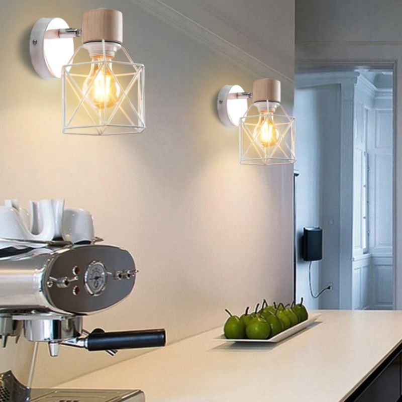 Geometric Wall Lighting Industrial Metal 1 Light Wall Sconce