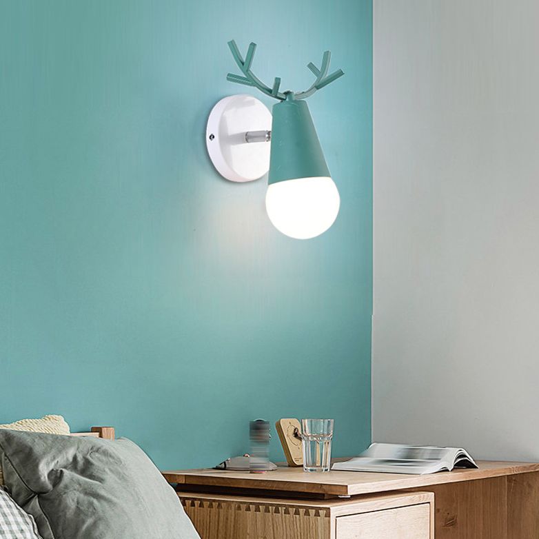 Unique Metal Wall Sconce Modern Nordic Macarons Single Light Wall Mounted Light