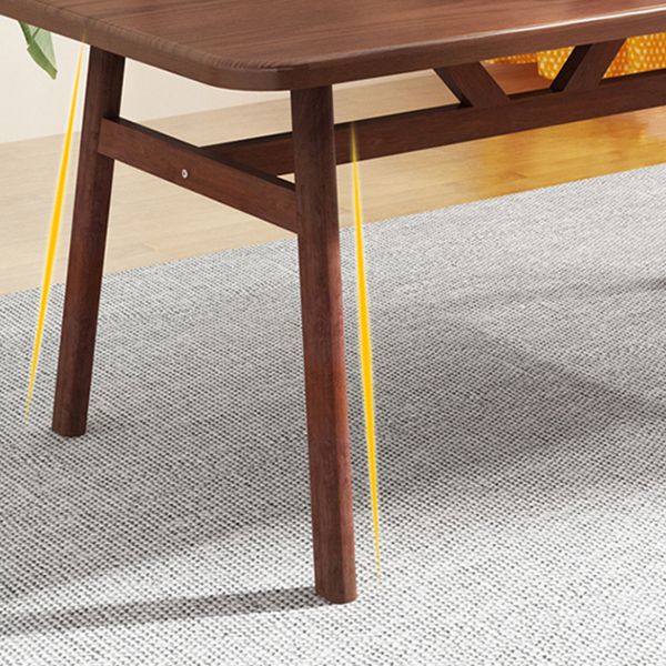 Contemporary Style Home Dining Table Rectangle Shape Dining Table with 4 Legs Base