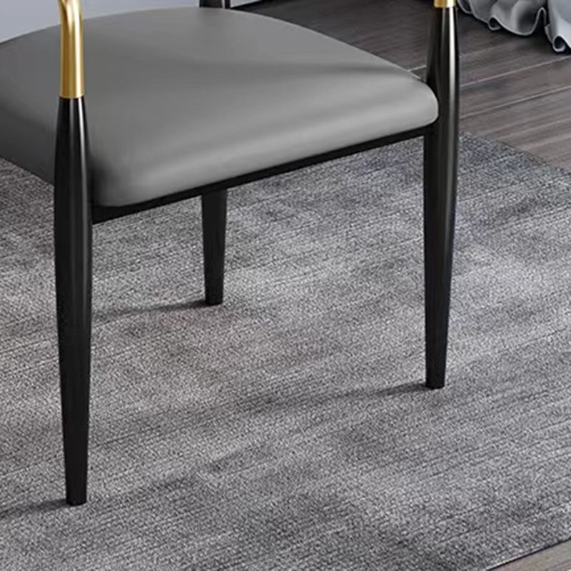 Contemporary Metal Dining Chair Black Legs Dining Room Arm Chair