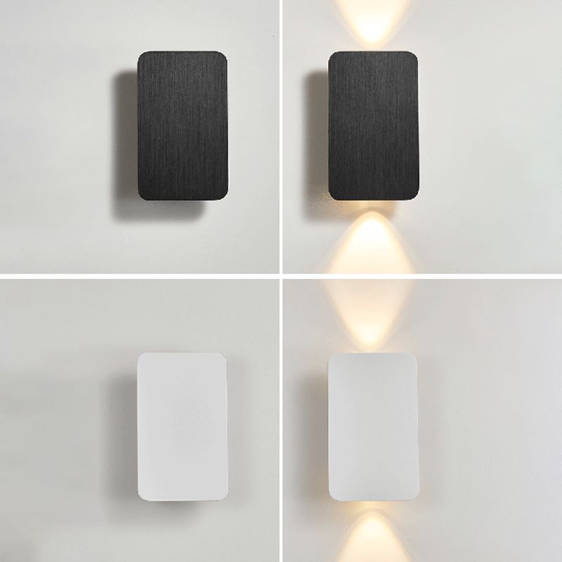 Aluminum Rectangular Wall Light Sconces Postmodern 2 Lights Sconce Light Fixtures for Living Room