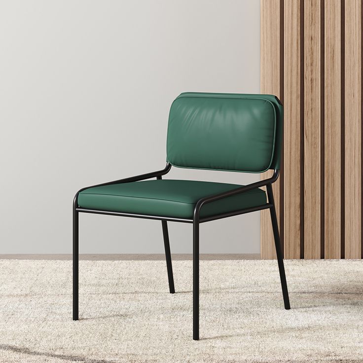 Modern Style Leather Open Back Upholstered Home Dining Side Chair