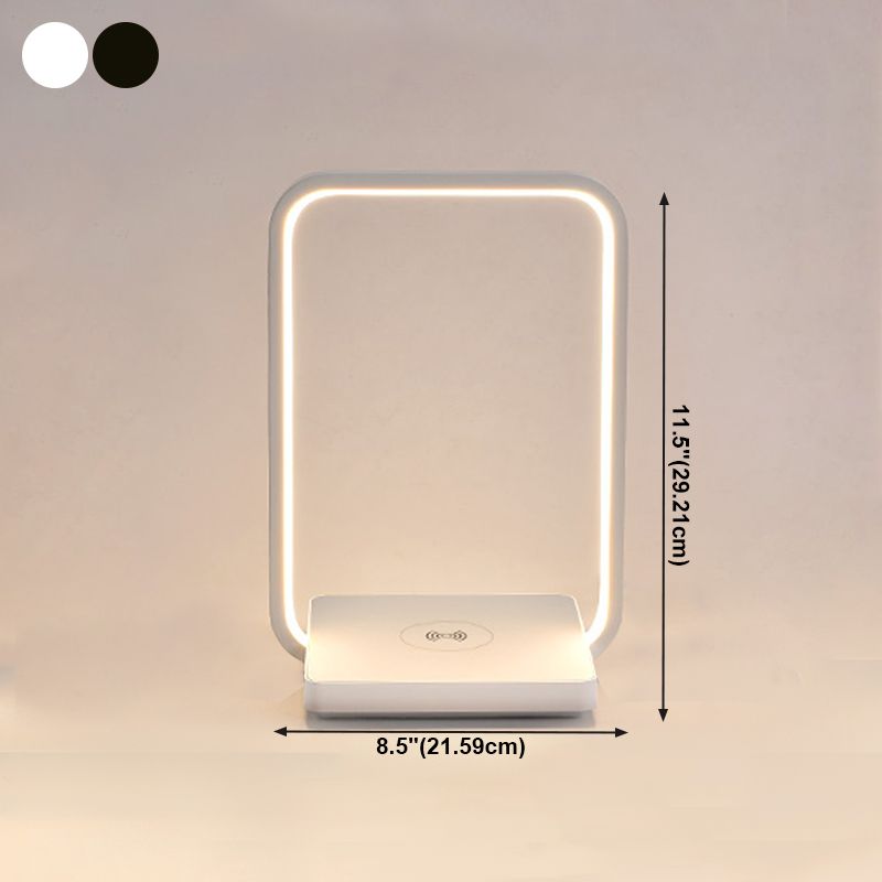 Linear 1 Light Nightstand Lamp Contemporary Metal Night Table Lamps for Bedroom