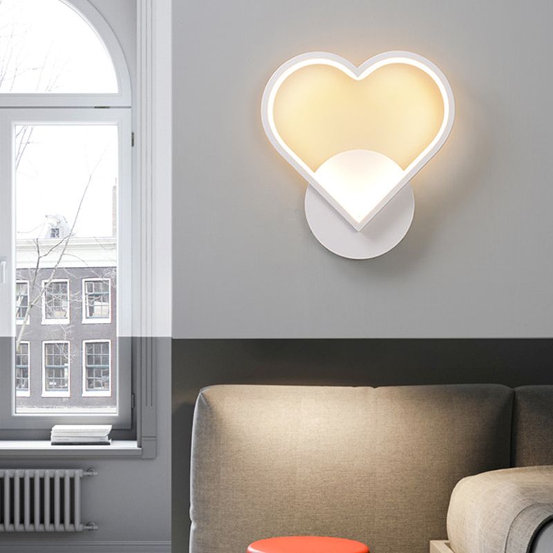 Weiße geometrische LED -Wandlampe in der modernen Einfachheit schmiedeeisere Wandleuchten mit Acrylschatten