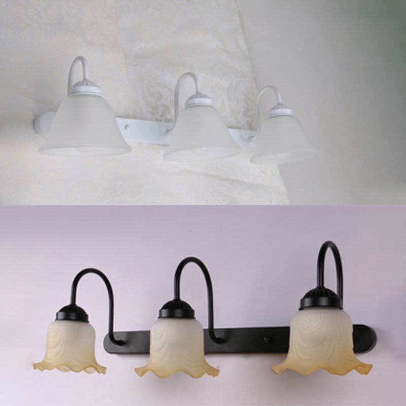 Gooseneck Vanity Mirror Lights  American Pastoral Style Glass 3 Bulb Vanity Light