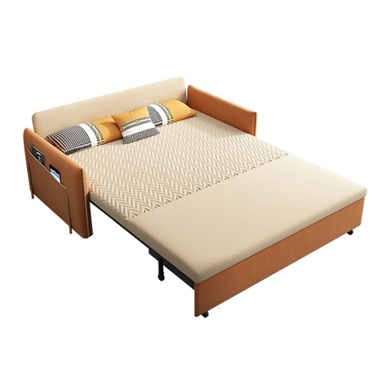 Yellow Faux leather Sofa Bed 36.22" Wide Contemporary Foldable Sleeper Sofa