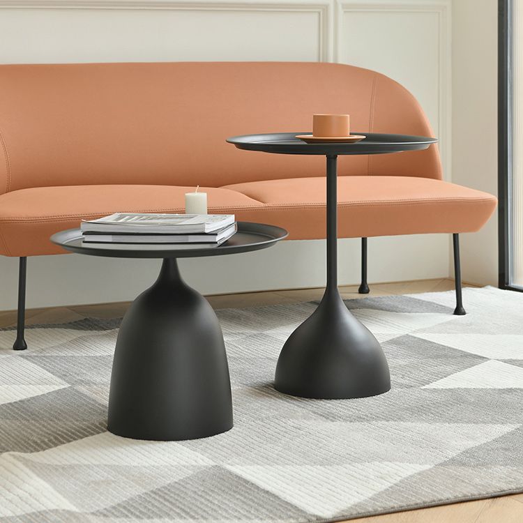 Mid-Century Modern Iron Coffee Table Pedestal Coffee Cocktail Table for Living Room